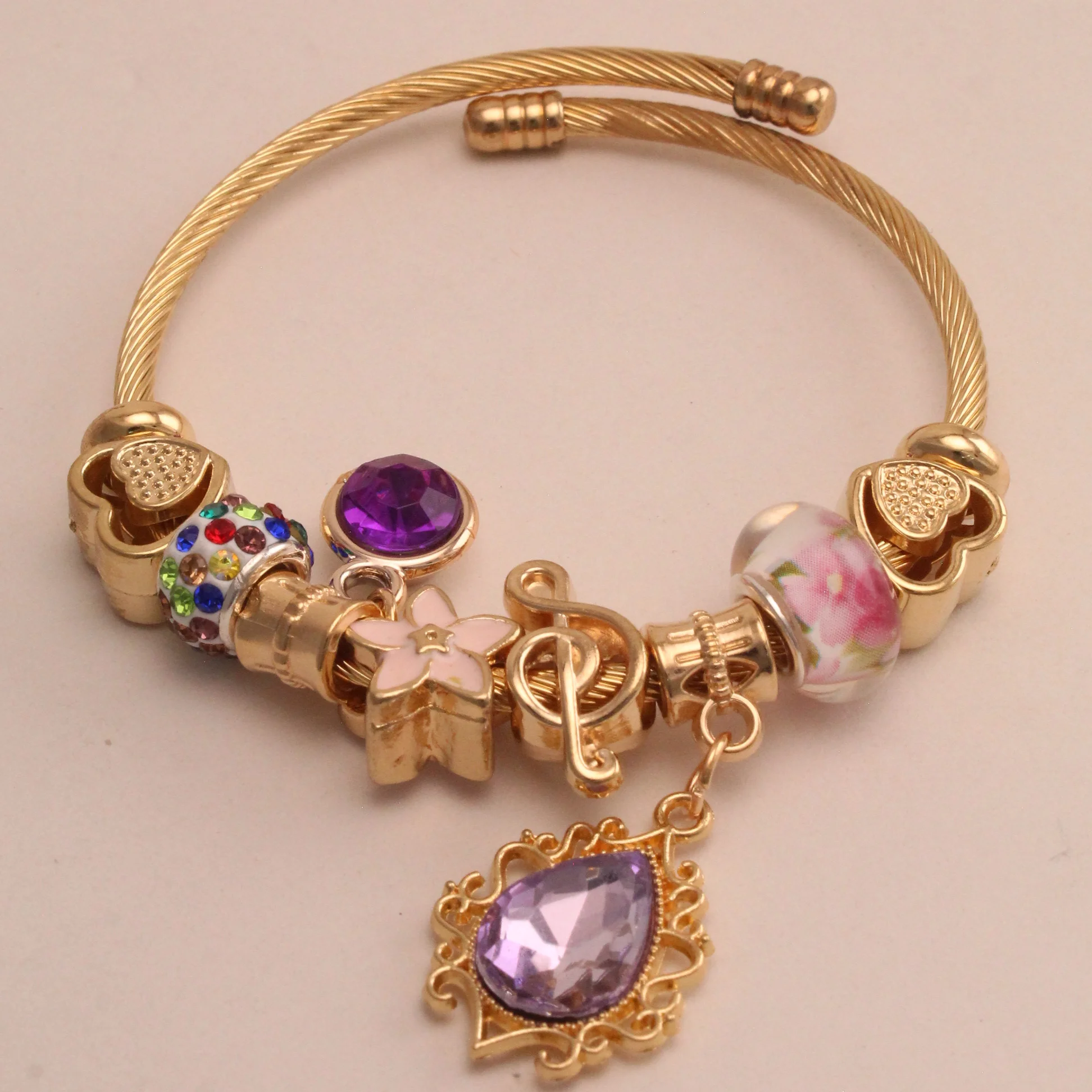 Pul. tipo pan. diamante morado rodio graduable - PAN005 - Foto 1